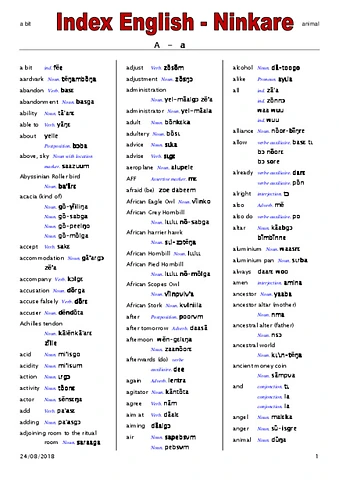English - Ninkare - Index.pdf