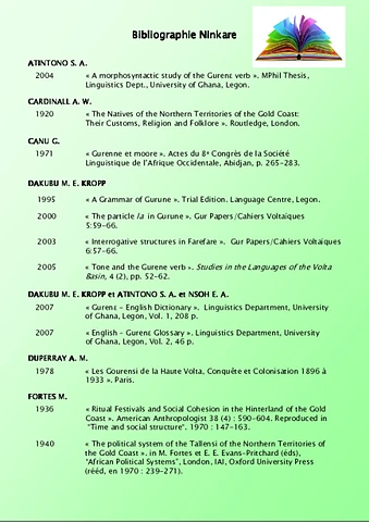 Bibliographie du ninkare